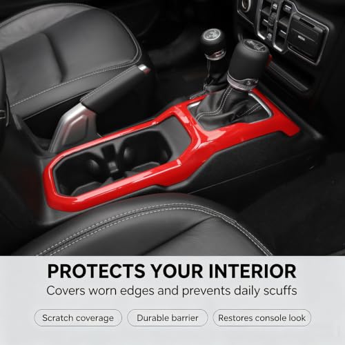 Glossy Red Console Gear Trim for Jeep Wrangler JL & Gladiator JT - Product Imagery