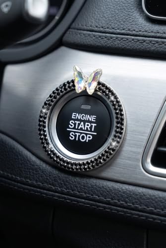 Bling Car Engine Start Stop Decoration Ring, Crystal Rhinestone - Product Imagery