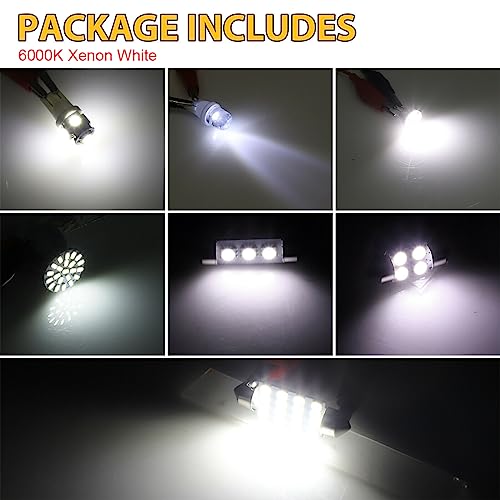 42 Pcs Car LED Lights Kit, 6000K 12V T10 Interior Bulbs - Product Imagery