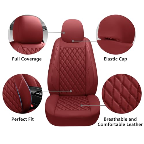 Premium Leather Car Seat Covers Front Pair,Universal Fit for - Product Imagery
