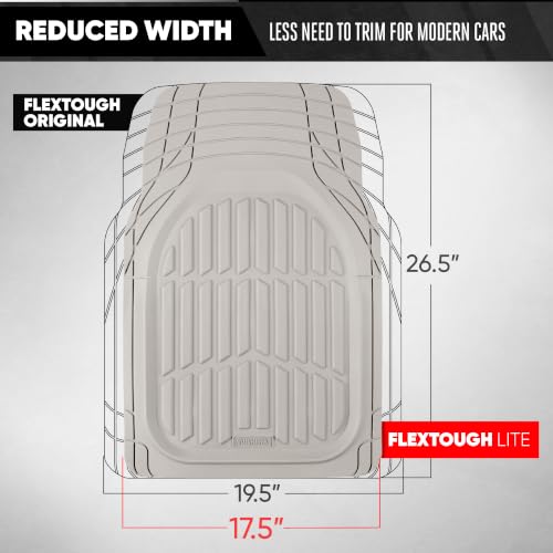 MotorTrend FlexTough White Car Floor Mats Rubber All Weather - Product Imagery
