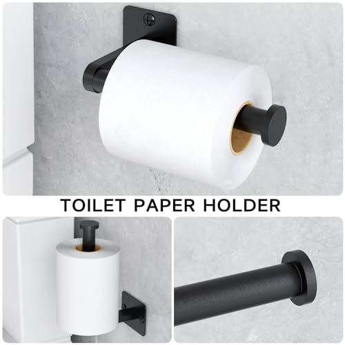 KLJKPA Black Bathroom Accessories Set, 4-Piece Bathroom Hardware - Product Imagery