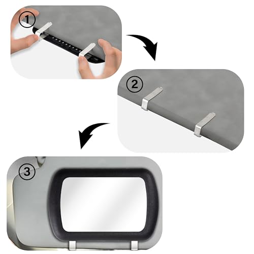 BFXM Car Visor Mirror, Universal Clip-On Car Mirror Vanity - Product Imagery