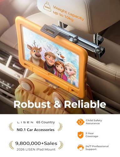 LISEN iPad Holder for Car Tablet Mount, Road Trip Essentials - Product Imagery