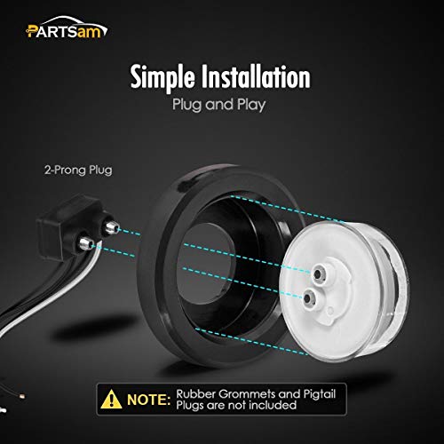 Partsam 2 Pcs 2.5" Round Amber 13 LED Side Marker Clearance or - Product Imagery