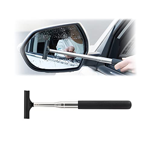 8sanlione 38.6 Inch Telescopic Side Mirror Glass Squeegee, Black - Product Imagery