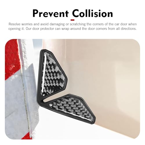 2PCS Car Door Edge Guards, Carbon Fiber Car Door Corner Guards, - Product Imagery