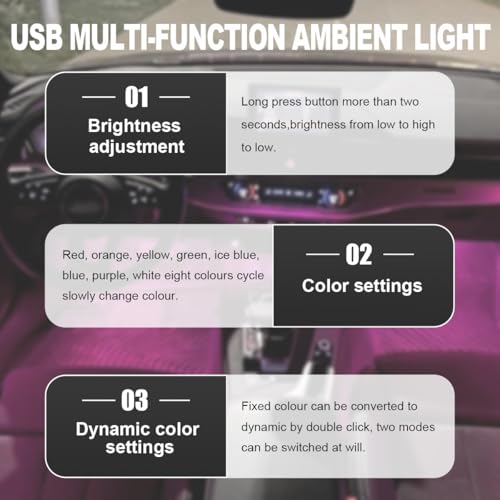 Wevdn 2 PCS USB Type C LED Ambient Light, Adjustable Brightness - Product Imagery