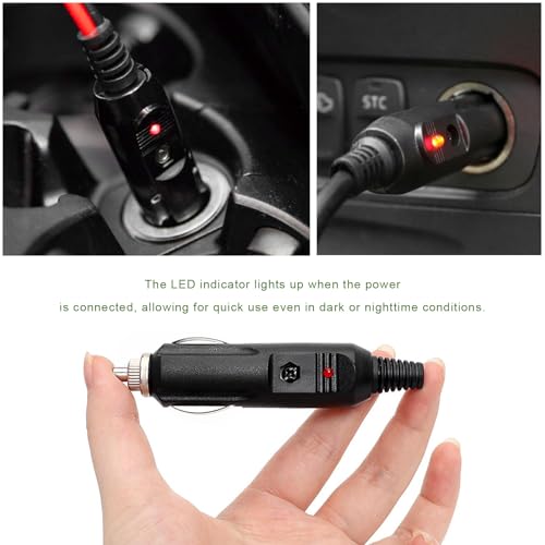 Sun Walker 2PCS Cigarette Lighter Male Plugs, 12/24V Aux Socket - Product Imagery
