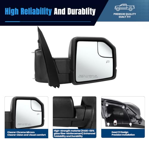 (8 Pins) Right Passenger Side Mirror For 2015-2020 Ford F150 - Product Imagery
