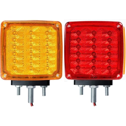 LED Pedestal Lights Amber/Red Double Face 39 LED Turn Signal - Product Imagery