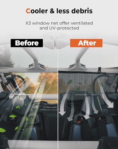KEMIMOTO X3 Windshield Net Compatible with Cam Am X3 & Max - Product Imagery