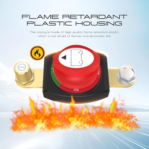 Side Post Battery Disconnect Switch,Heavy Duty Shut Off 12-48V - Product Imagery