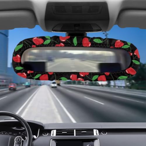 SEANATIVE Red Cherry Pattern Automotive Interior Mirrors Cover - Product Imagery