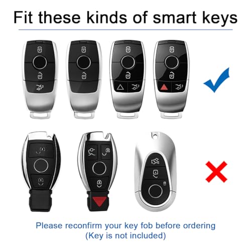 Compatible for Benz A B C E S GLC CLA CLE EQE Clear Car Key Fob - Product Imagery