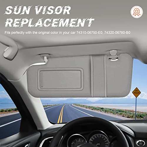 Gray Driver Left Side Sun Visor Replacement Compatible with 2007 - Product Imagery