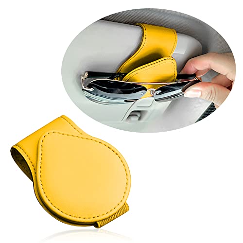 OFBAND Magnetic Sunglass Holder for Visor, PU Leather Car - Product Imagery