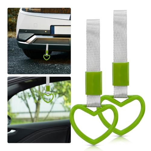 2 Pcs Heart Shaped Car Handle Strap – JD M Drift Charm Rear - Product Imagery