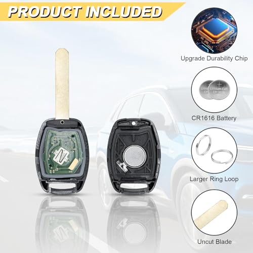 Vurkcy Key Fob Replacement for 08-12 Honda Accord/ 07-13 CRV/ - Product Imagery