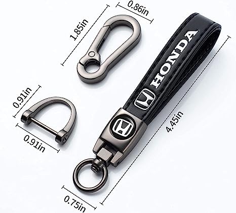 Leather car Keychain Set for Honda Accord Civic Fit CRV Pilot EX - Product Imagery