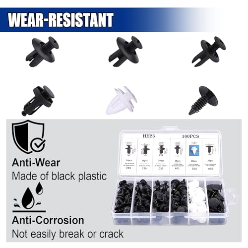 100PCS Car Bumper Retainer Clips - Product Imagery