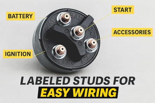 MGI SpeedWare 4-Position Universal Ignition Key Switch - Product Imagery