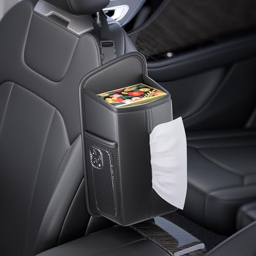 Car Tissue Holder for Front Seat with 2 Side Mesh Pockets - Product Imagery