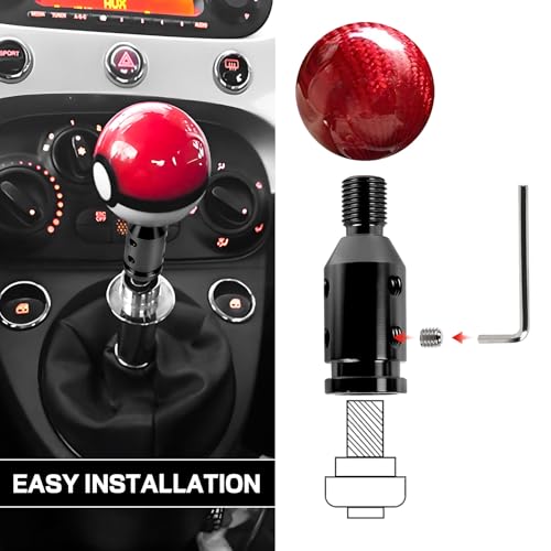 M12x1.25 Gear Shift Knob Adapter, with 4-Size Hoses (Black) - Product Imagery