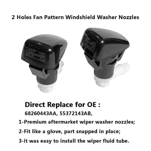 68260443AA Premium Wiper Washer Nozzles Fit for 2011-2023 Jeep - Product Imagery