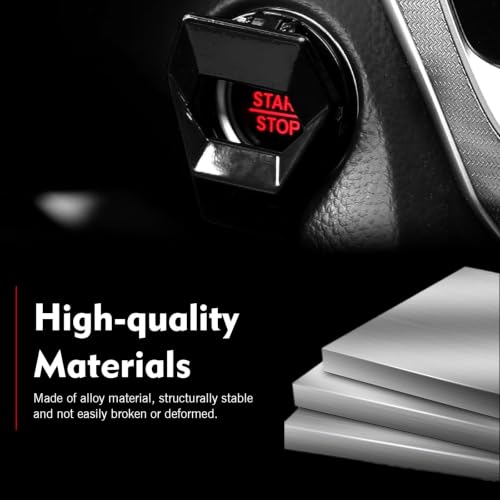 Car Engine Start/Stop Button Cover, Zinc Alloy Push Start Button - Product Imagery