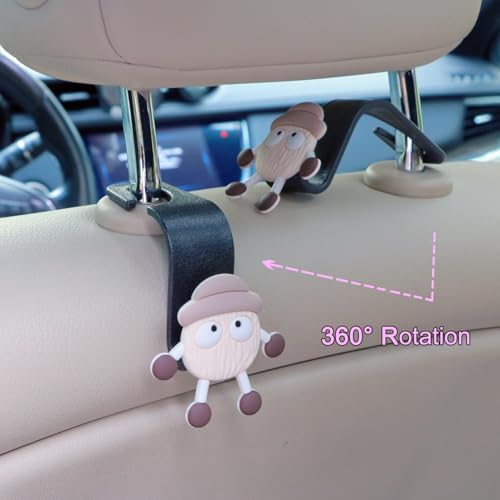 Car Seat Headrest Hooks for Purses and Bags Cute Plush Soot - Product Imagery