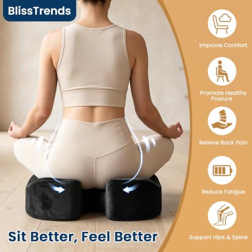 BlissTrends Memory Foam Seat Cushion for Office Chair & Car - Product Imagery