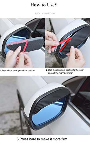 Pincuttee Mirror Rain Visor Eyebrow, Side Mirror Rain Guards, - Product Imagery