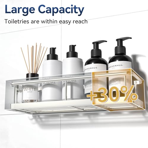 YASONIC Shower Caddy Adhesive, Rustproof Shower Organizer, Large - Product Imagery