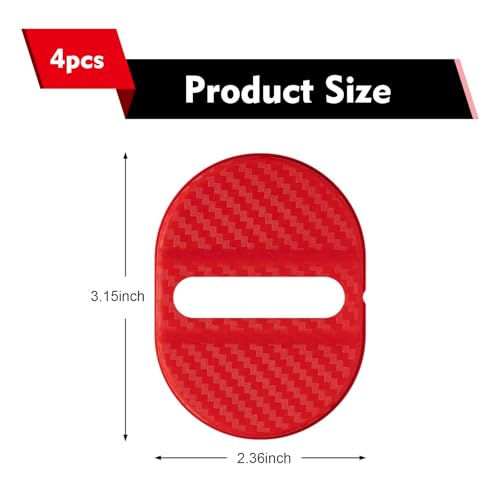 4PCS Car Door Lock Latches Cover, Carbon Fiber Car Door Lock - Product Imagery