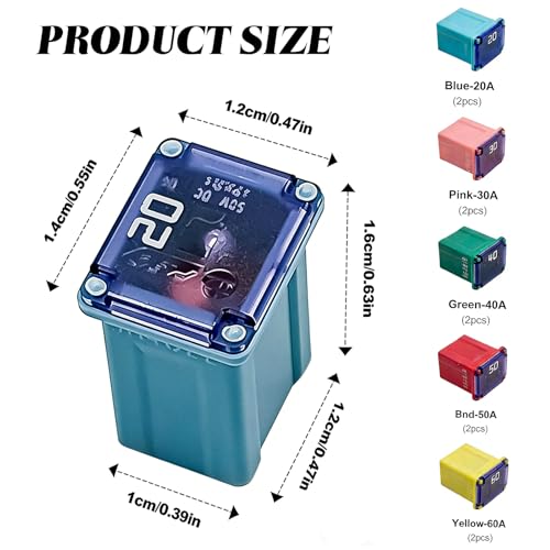 10PCS Car Fuse Combination, Low Profile Box Shaped Automotive - Product Imagery