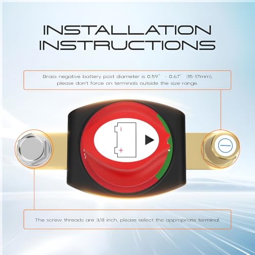 Side Post Battery Disconnect Switch,Heavy Duty Shut Off 12-48V - Product Imagery