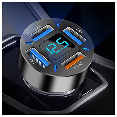 66W Fast USB Car Charger Fast Charge with Voltmeter LED Light - Product Imagery