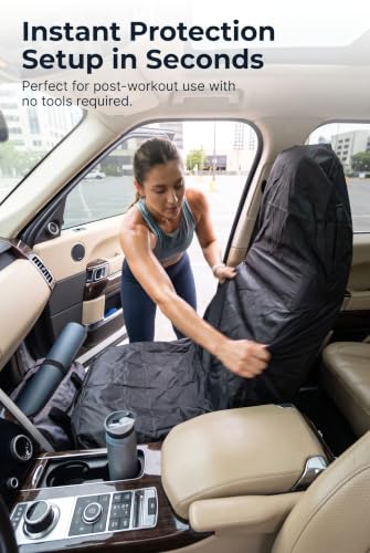 2 PCS Front Car Seat Protector, Waterproof Sweat Resistant Car - Product Imagery