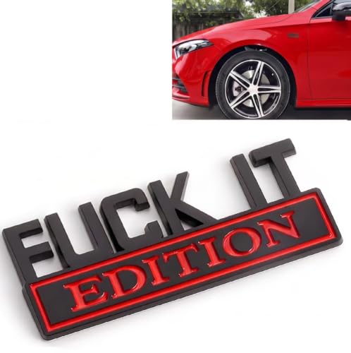 2PCS Fuck IT Edition Emblem, 3D Fuck-IT Edition Emblem Metal Car - Product Imagery
