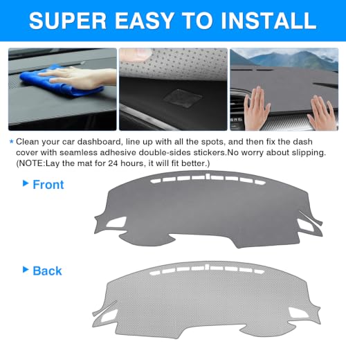 Autorder Gray Dashboard Cover Mat for Honda Civic 2016-2021 - Product Imagery