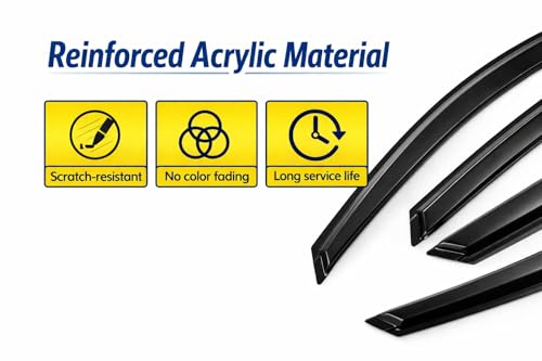Smoked Window Visors Deflectors Rain Guards for 2014-2018 - Product Imagery