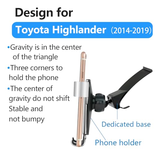 Car Phone Holder for Toyota Highlander 2014 2015 2016 2017 2018 - Product Imagery