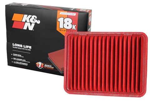 K&N Engine Air Filter: Long Life 18,000 Mile Replacement Air - Product Imagery