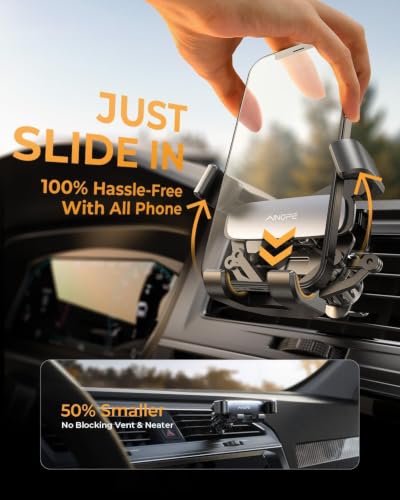 AINOPE Air Vent Phone Mount for Car [Drop-in Grip]Gravity Phone - Product Imagery