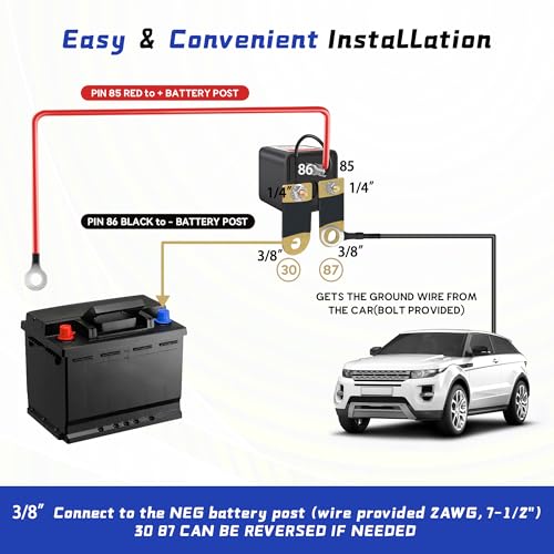 3/8" Side Post Remote Battery Disconnect Switch 12V Battery Kill - Product Imagery