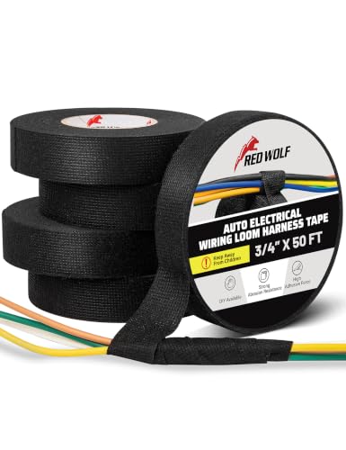 RED WOLF Wiring Harness Tape High Temp Wire Cable Loom - Product Imagery