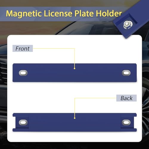 WFPOWER Magnetic License Plate Holder, 2 Pack Rubber Coated - Product Imagery