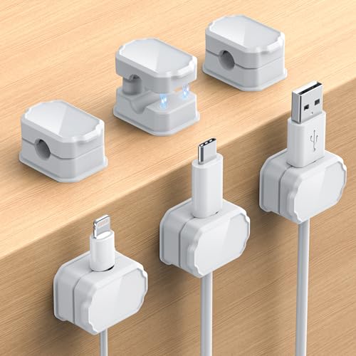 KMOUANTS 6 Pack Elastic Cable Clips [auto Tighten] Cable Holder, - Product Imagery