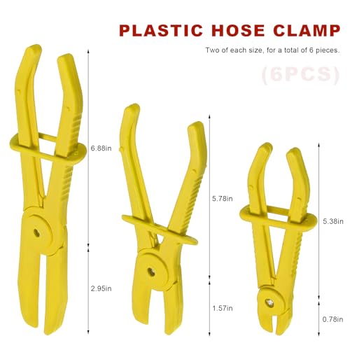 6 PCS Hose Clamp Pliers, 3 Size Plastic Hose Pinch Clamp Tools - Product Imagery